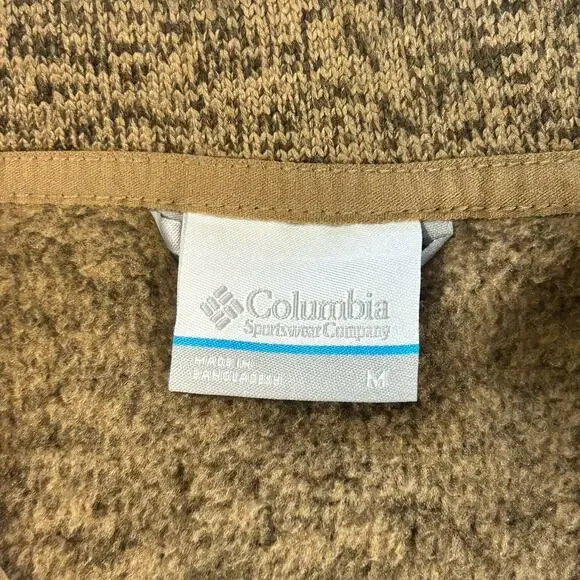 Columbia Quarter Zip Pullover Heather Brown Men’s Size Medium - Picture 3 of 8